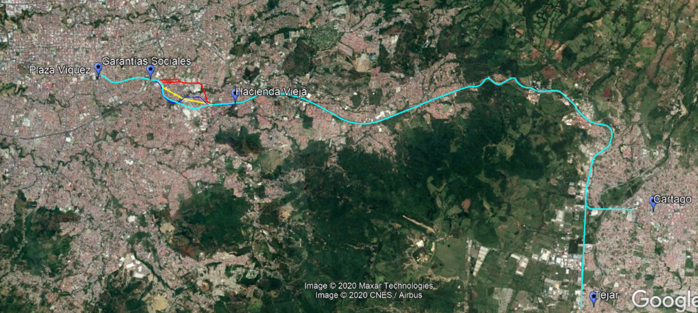 Ubicación del proyecto Corredor Vial San José - Cartago