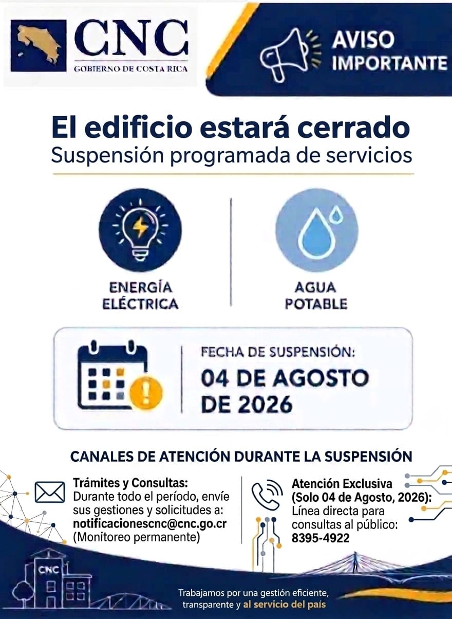 Cierre temporal del edificio: CNC